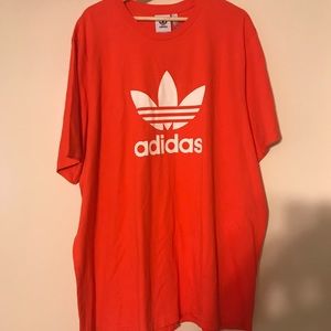 Orange red adidas trefoil shirt XXL